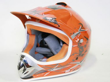 Kinder Helm Cross - Helm für Kinderquad Pocketbike - Orange Kinder Helm Cross - Helm für Kinderquad Pocketbike - Orange