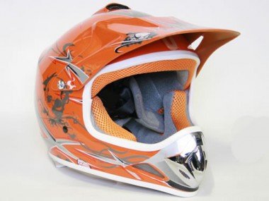 Kinder Helm Cross - Helm für Kinderquad Pocketbike - Orange Kinder Helm Cross - Helm für Kinderquad Pocketbike - Orange