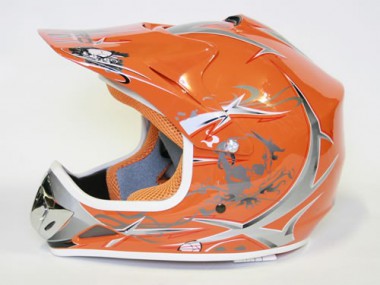 Kinder Helm Cross - Helm für Kinderquad Pocketbike - Orange Kinder Helm Cross - Helm für Kinderquad Pocketbike - Orange