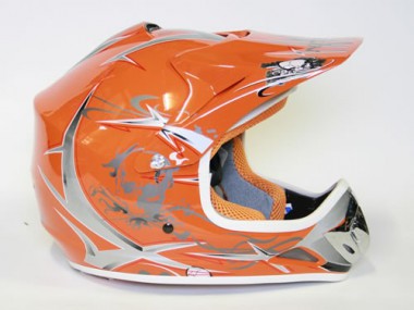 Kinder Helm Cross - Helm für Kinderquad Pocketbike - Orange Kinder Helm Cross - Helm für Kinderquad Pocketbike - Orange