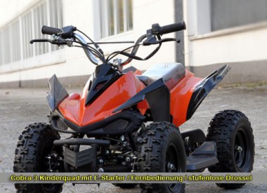 Kinderquad 50ccm + Fernbedienung + Drossel + Notausleine Kinderquad 50ccm + Fernbedienung + Drossel + Notausleine