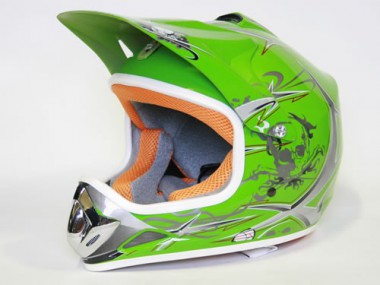 Kinder Helm Cross - Helm für Kinderquad Pocketbike - Grün Kinder Helm Cross - Helm für Kinderquad Pocketbike - Grün