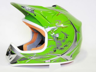 Kinder Helm Cross - Helm für Kinderquad Pocketbike - Grün Kinder Helm Cross - Helm für Kinderquad Pocketbike - Grün