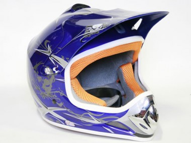 Kinder Helm Cross - Helm für Kinderquad Pocketbike - Blau Kinder Helm Cross - Helm für Kinderquad Pocketbike - Blau