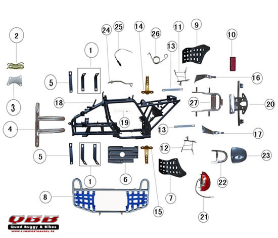 Jinling Racing Quad Rahmen Anbauteile