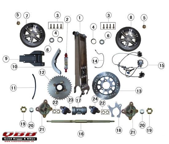 Jinling JLA-21B Hinterachse Ersatzteile