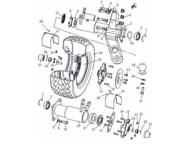 Buyang FA-D300 Radnabe hinten