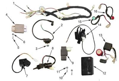 Elektrische Teile CDI Zündpsule Kabelbaum Speedbird CXG 125