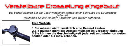 Stufenllose Kinderquad Drossel eingebaut